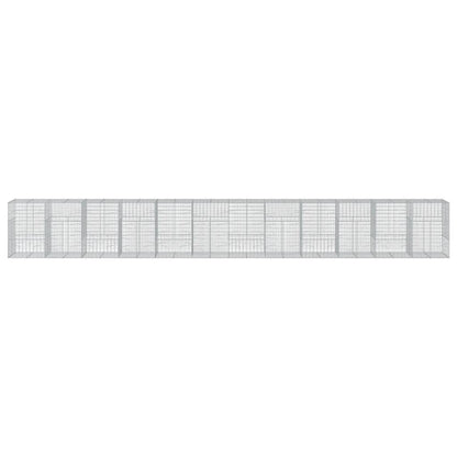 Cesto Gabbione con Copertura 1200x100x150 cm in Ferro Zincato | homemem39