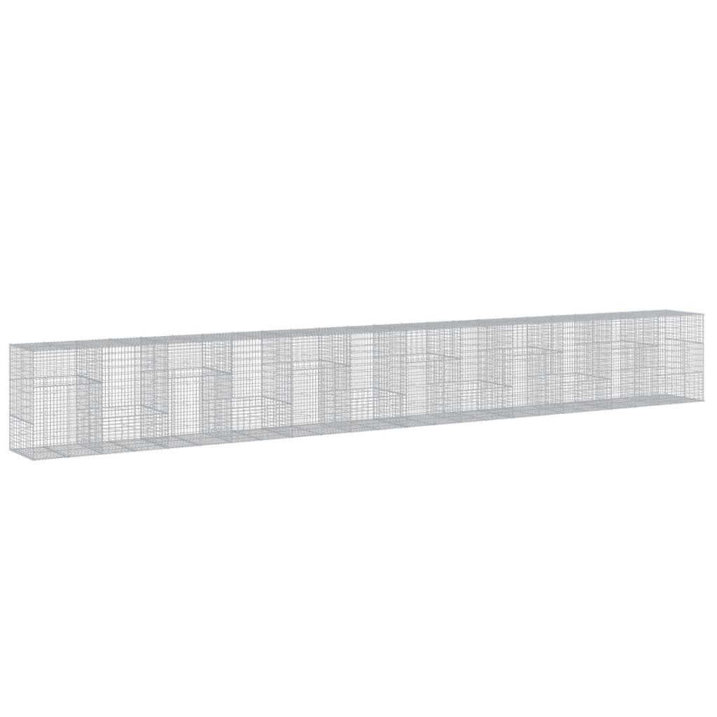 Cesto Gabbione con Copertura 1200x100x150 cm in Ferro Zincato | homemem39
