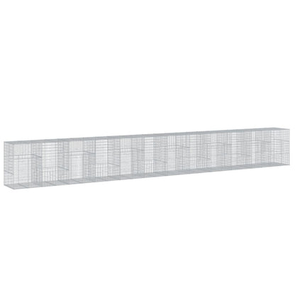 Cesto Gabbione con Copertura 1200x100x150 cm in Ferro Zincato | homemem39