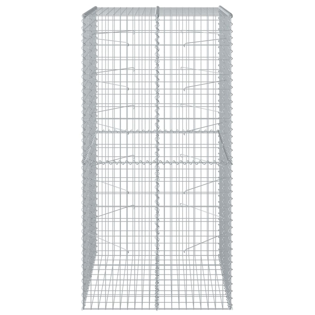 Cesto Gabbione con Copertura 100x100x200 cm in Ferro Zincato | homemem39