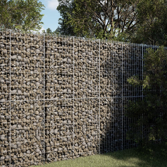 Cesto Gabbione con Copertura 100x100x200 cm in Ferro Zincato | homemem39