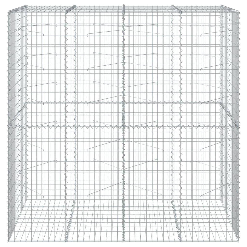 Cesto Gabbione con Copertura 200x100x200 cm in Ferro Zincato | homemem39
