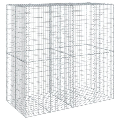 Cesto Gabbione con Copertura 200x100x200 cm in Ferro Zincato | homemem39