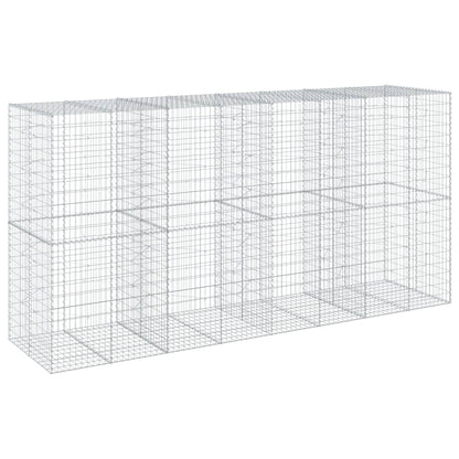 Cesto Gabbione con Copertura 400x100x200 cm in Ferro Zincato | homemem39