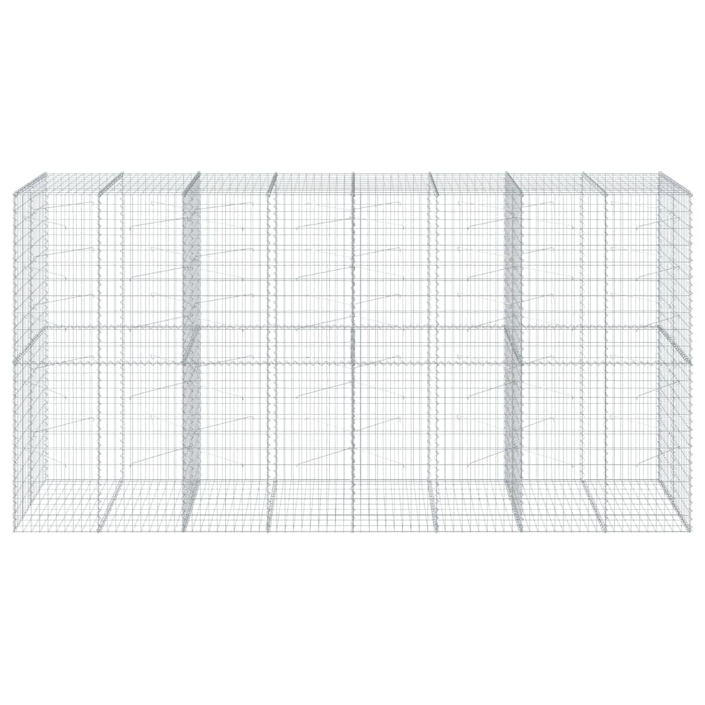 Cesto Gabbione con Copertura 400x100x200 cm in Ferro Zincato | homemem39