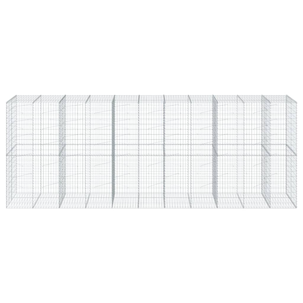 Cesto Gabbione con Copertura 550x100x200 cm in Ferro Zincato | homemem39