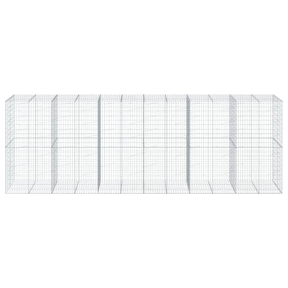 Cesto Gabbione con Copertura 600x100x200 cm in Ferro Zincato - homemem39