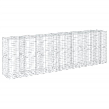 Cesto Gabbione con Copertura 650x100x200 cm in Ferro Zincato | homemem39