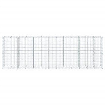 Cesto Gabbione con Copertura 650x100x200 cm in Ferro Zincato | homemem39