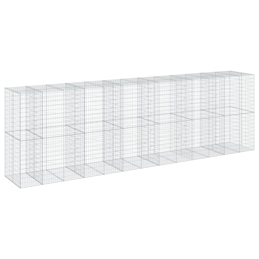 Cesto Gabbione con Copertura 650x100x200 cm in Ferro Zincato | homemem39