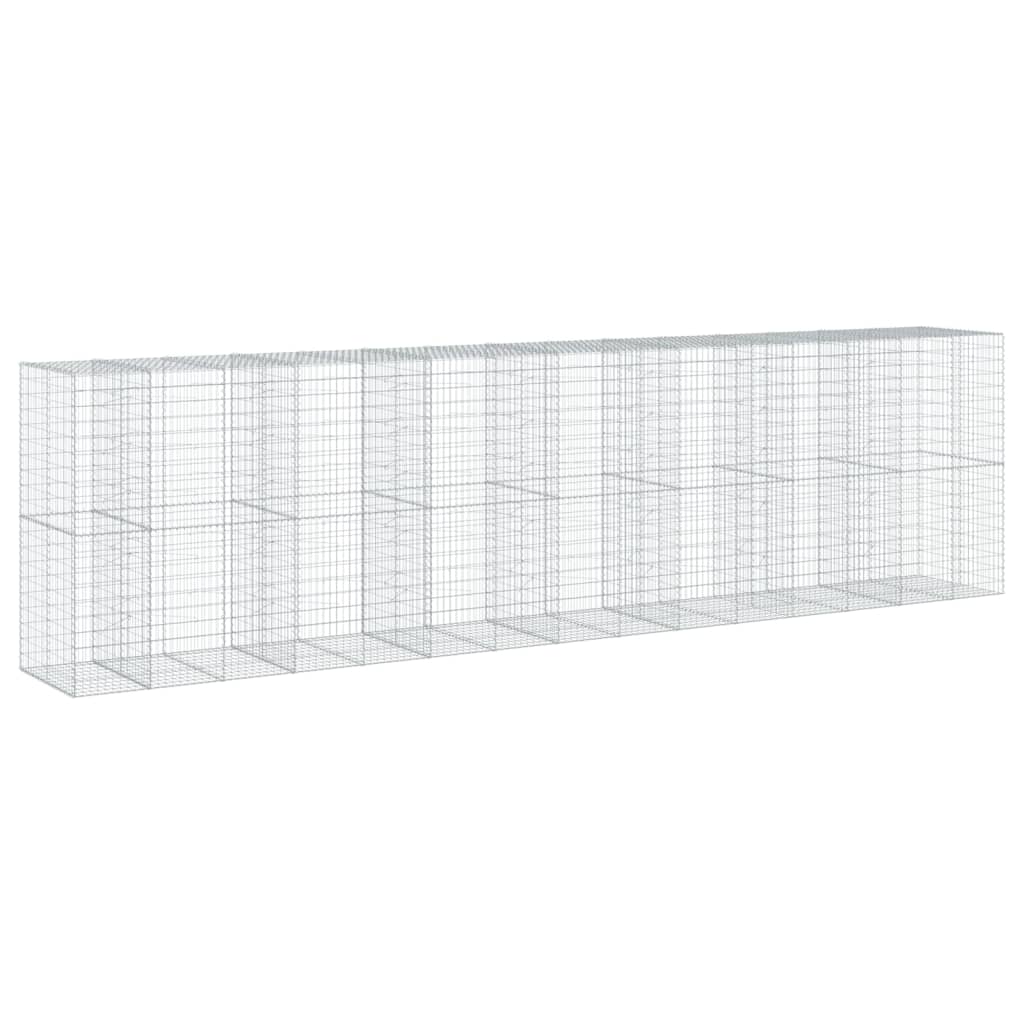 Cesto Gabbione con Copertura 750x100x200 cm in Ferro Zincato | homemem39