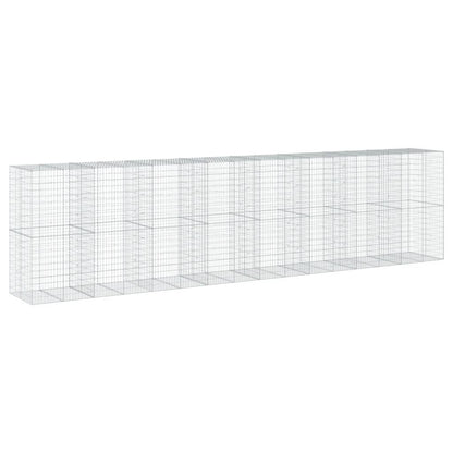 Cesto Gabbione con Copertura 800x100x200 cm in Ferro Zincato | homemem39