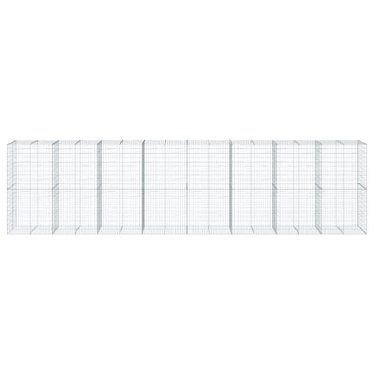 Cesto Gabbione con Copertura 800x100x200 cm in Ferro Zincato | homemem39