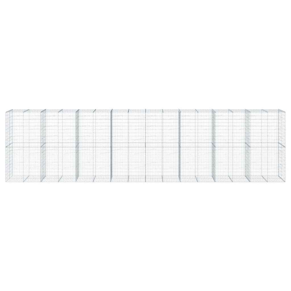 Cesto Gabbione con Copertura 800x100x200 cm in Ferro Zincato - homemem39