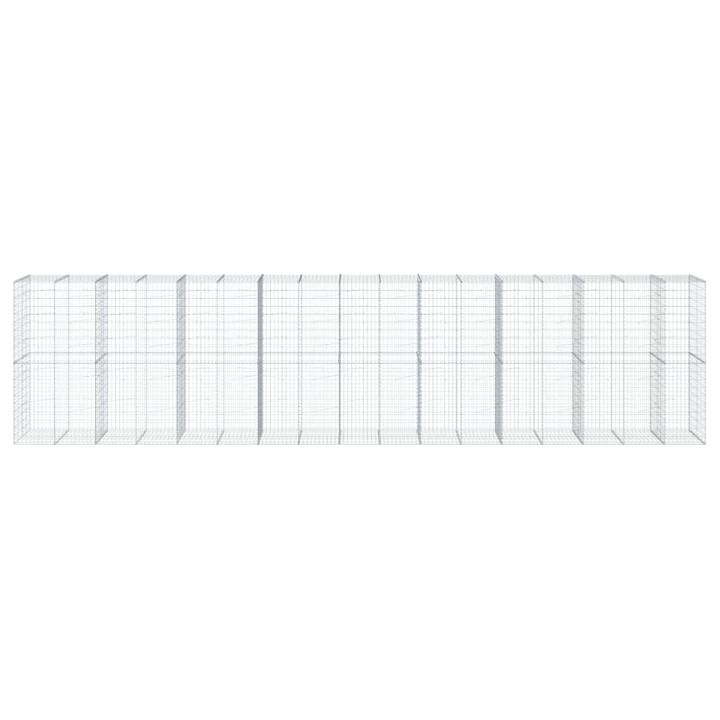 Cesto Gabbione con Copertura 850x100x200 cm in Ferro Zincato - homemem39