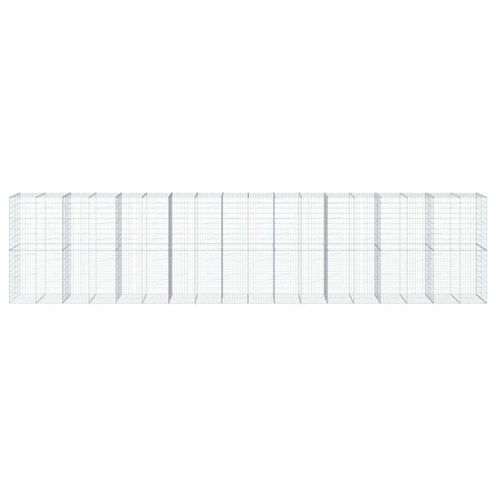 Cesto Gabbione con Copertura 900x100x200 cm in Ferro Zincato | homemem39