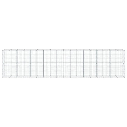 Cesto Gabbione con Copertura 900x100x200 cm in Ferro Zincato - homemem39