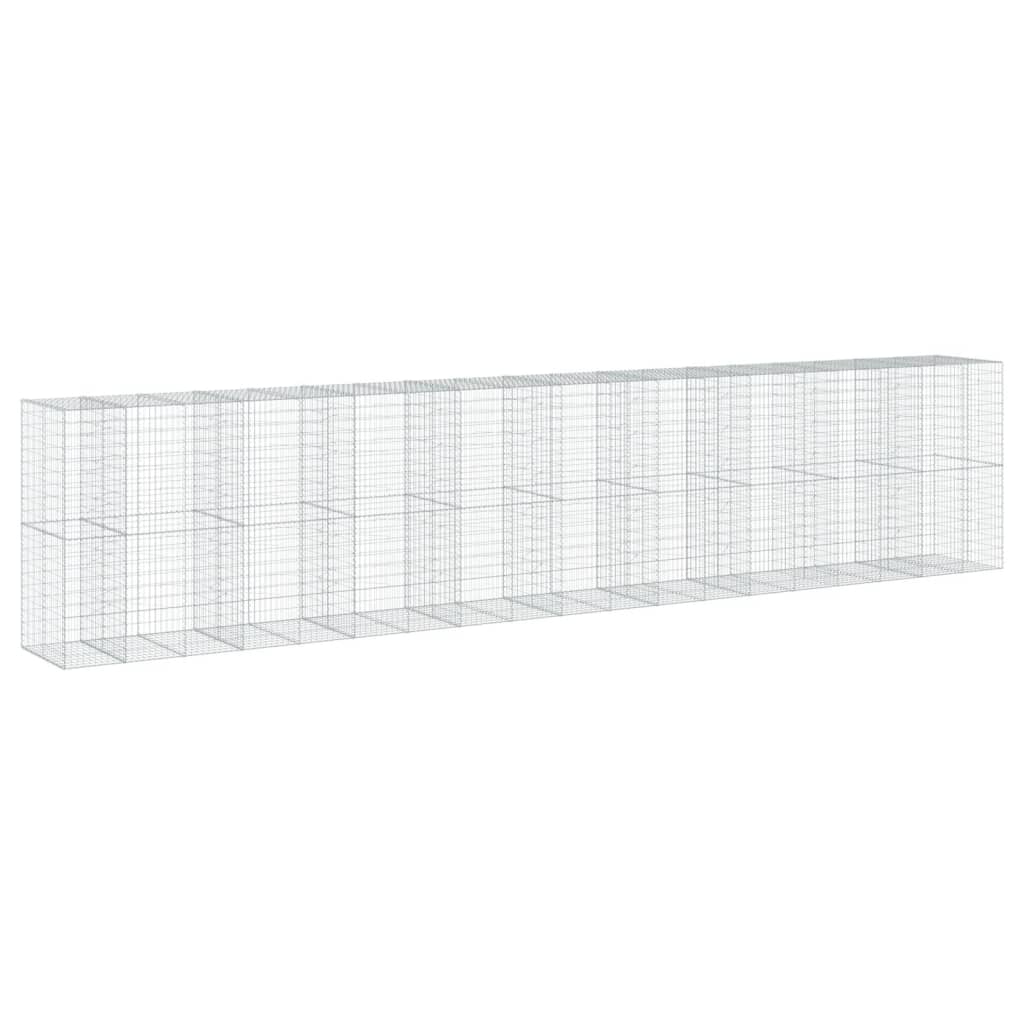 Cesto Gabbione con Copertura 950x100x200 cm in Ferro Zincato | homemem39
