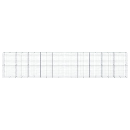 Cesto Gabbione con Copertura 1000x100x200 cm in Ferro Zincato