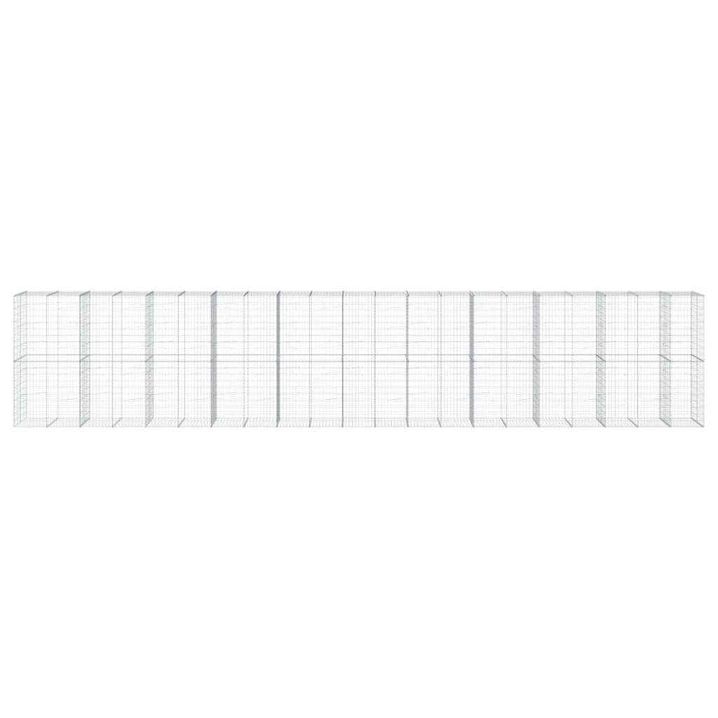 Cesto Gabbione con Copertura 1050x100x200 cm in Ferro Zincato - homemem39