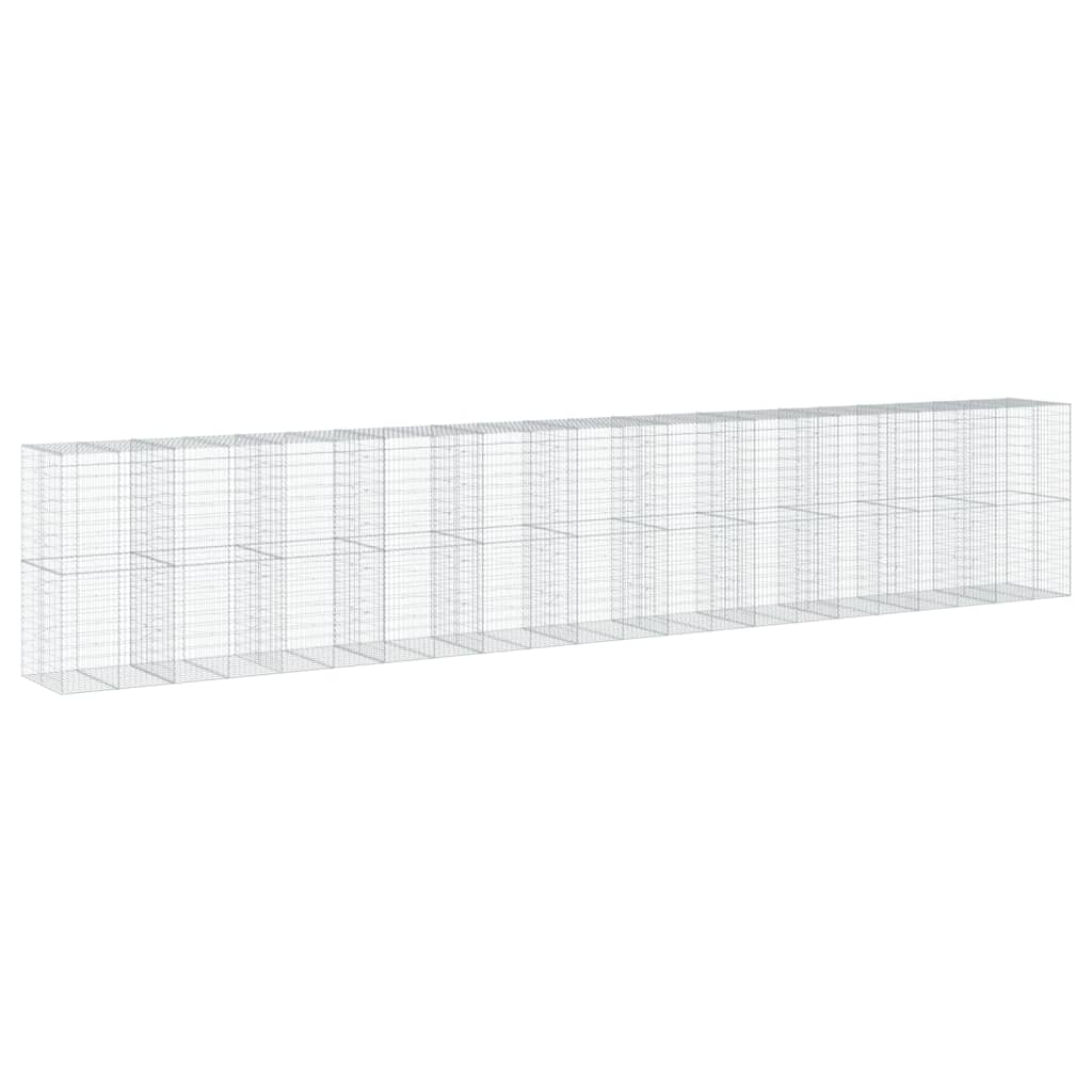 Cesto Gabbione con Copertura 1100x100x200 cm in Ferro Zincato | homemem39