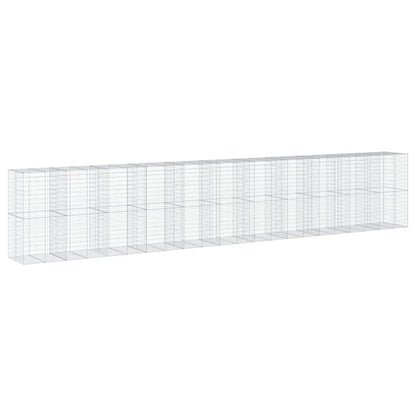 Cesto Gabbione con Copertura 1100x100x200 cm in Ferro Zincato | homemem39