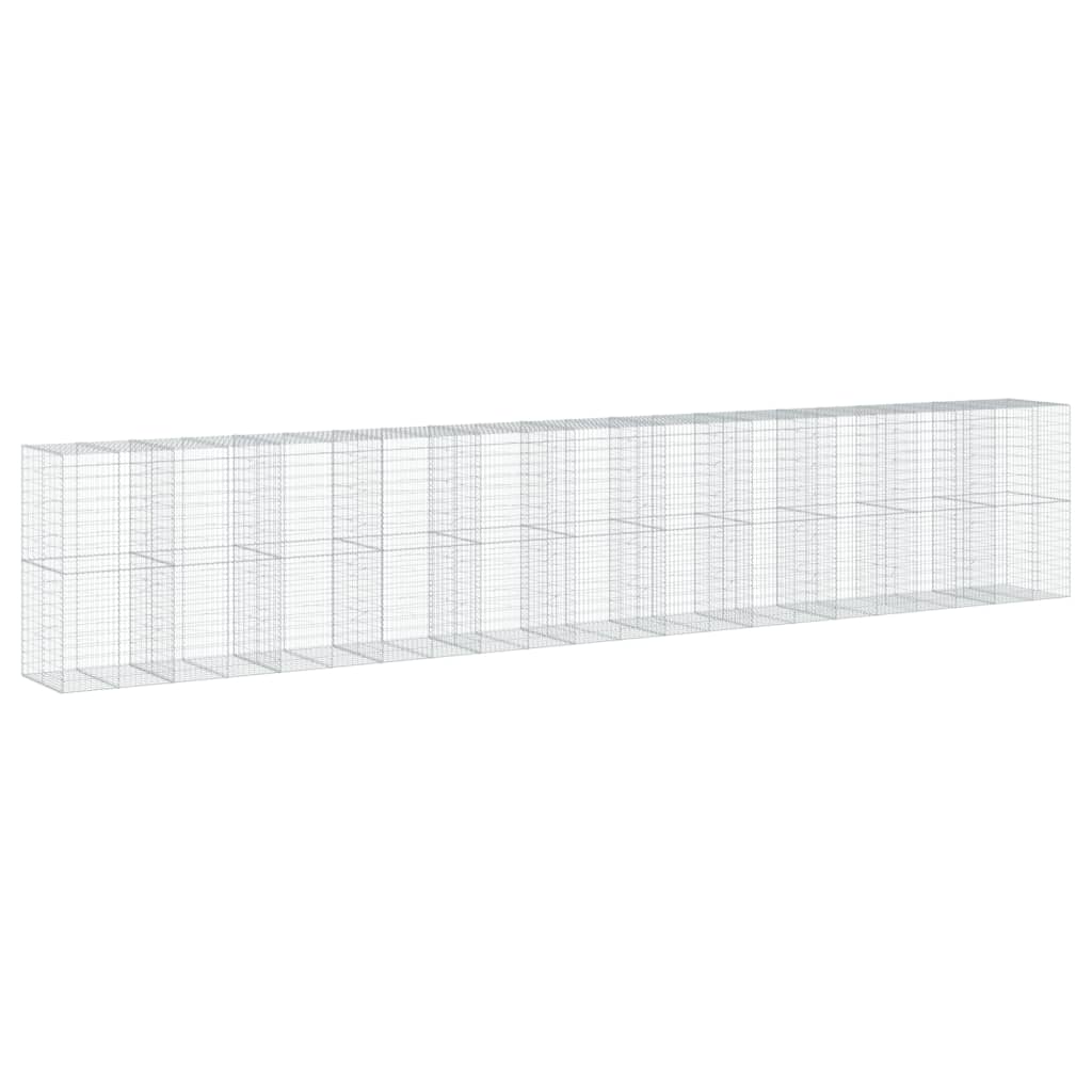 Cesto Gabbione con Copertura 1100x100x200 cm in Ferro Zincato | homemem39