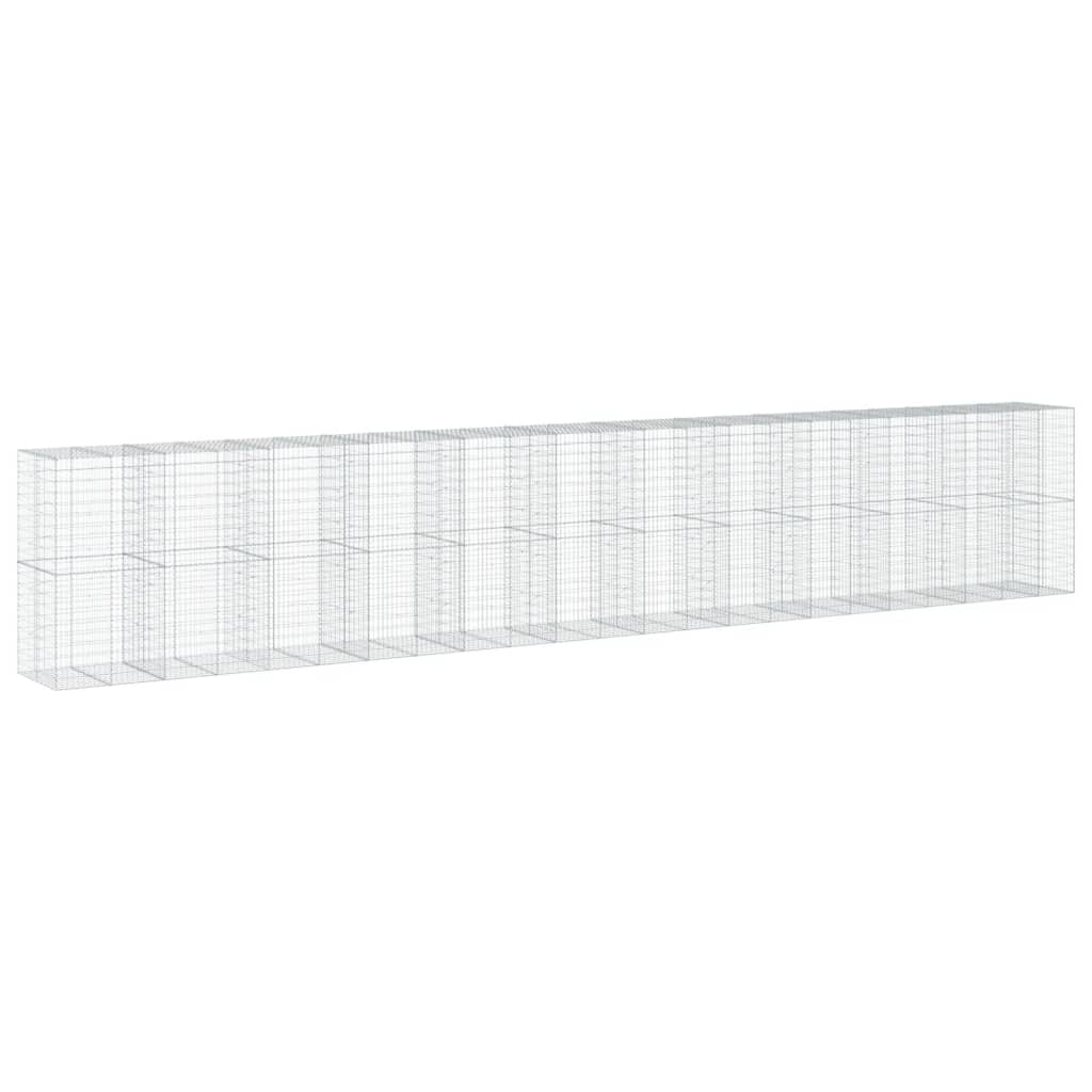 Cesto Gabbione con Copertura 1150x100x200 cm in Ferro Zincato | homemem39