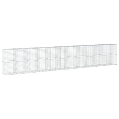 Cesto Gabbione con Copertura 1150x100x200 cm in Ferro Zincato | homemem39