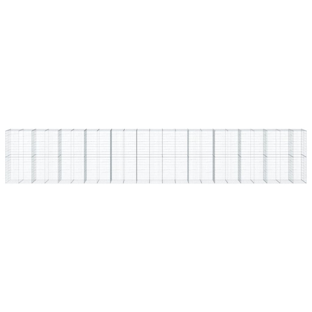 Cesto Gabbione con Copertura 1150x100x200 cm in Ferro Zincato | homemem39