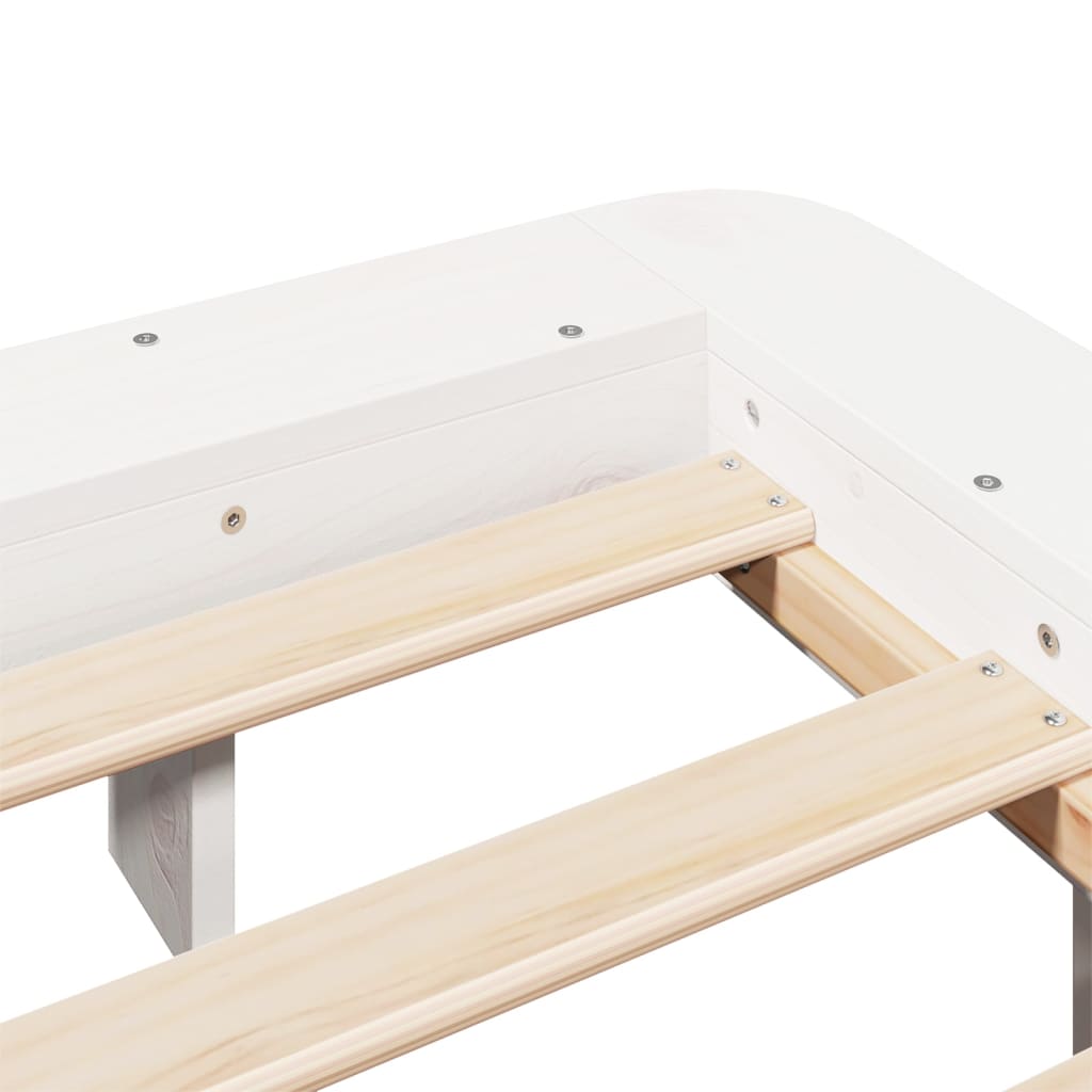 Letto senza Materasso Bianco 160x200 cm Legno Massello di Pino | homemem39