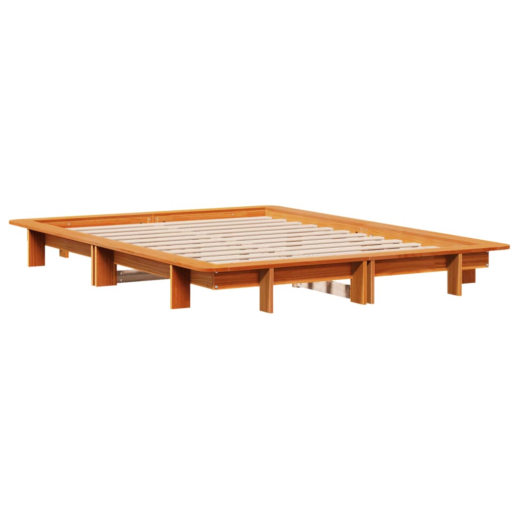 Letto senza Materasso Marrone Cera 150x200 cm in Legno di Pino - homemem39