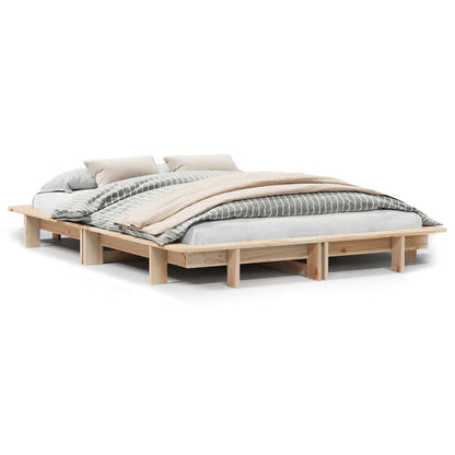 Letto senza Materasso 140x200 cm in Legno Massello di Pino - homemem39