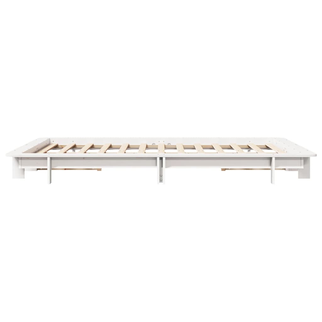 Letto senza Materasso Bianco 140x200 cm Legno Massello di Pino | homemem39
