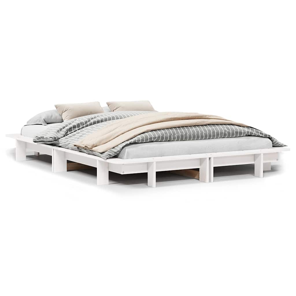 Letto senza Materasso Bianco 120x200 cm Legno Massello di Pino | homemem39