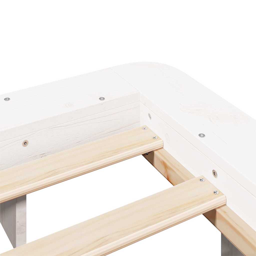 Letto senza Materasso Bianco 120x200 cm Legno Massello di Pino | homemem39