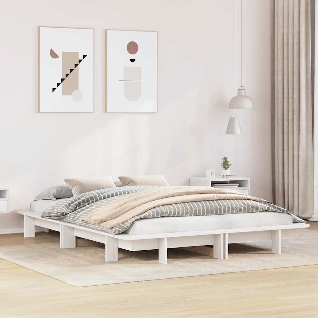 Letto senza Materasso Bianco 120x200 cm Legno Massello di Pino | homemem39