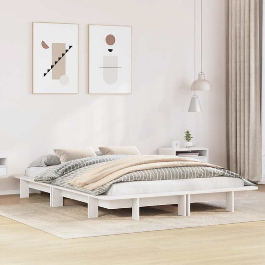 Letto senza Materasso Bianco 120x200 cm Legno Massello di Pino | homemem39