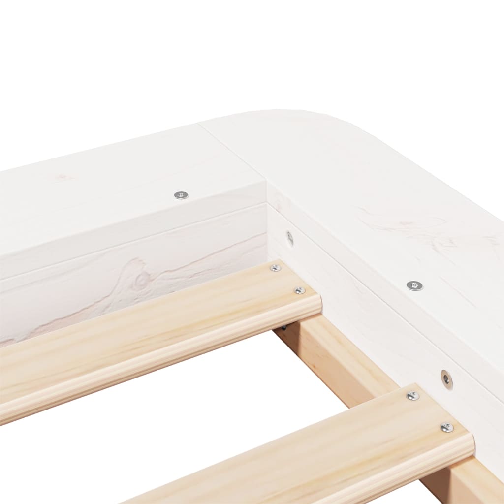 Giroletto senza Materasso Bianco 100x200 cm Legno Massello Pino | homemem39