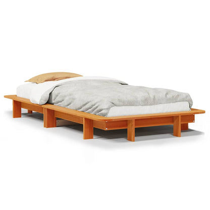Letto senza Materasso Marrone Cera 100x200 cm in Legno di Pino | homemem39