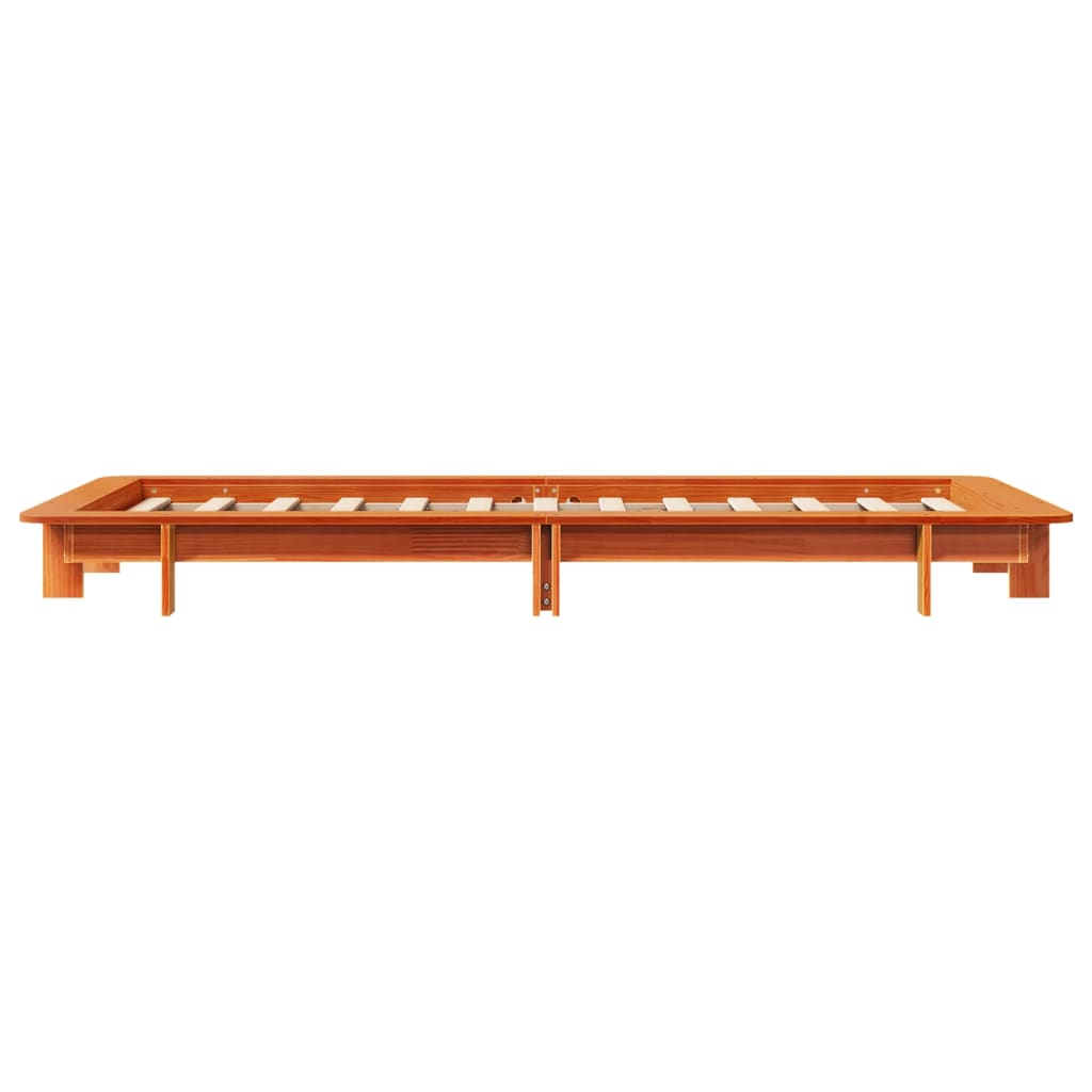 Letto senza Materasso Marrone Cera 100x200 cm in Legno di Pino | homemem39