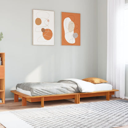 Letto senza Materasso Marrone Cera 100x200 cm in Legno di Pino | homemem39