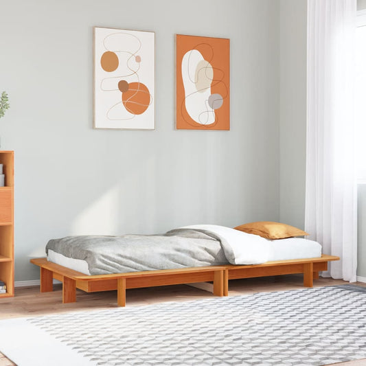 Letto senza Materasso Marrone Cera 100x200 cm in Legno di Pino | homemem39