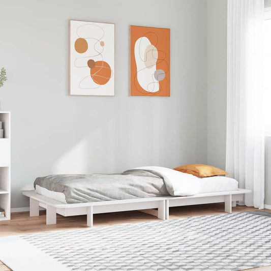 Letto senza Materasso Bianco 90x200 cm Legno Massello di Pino | homemem39