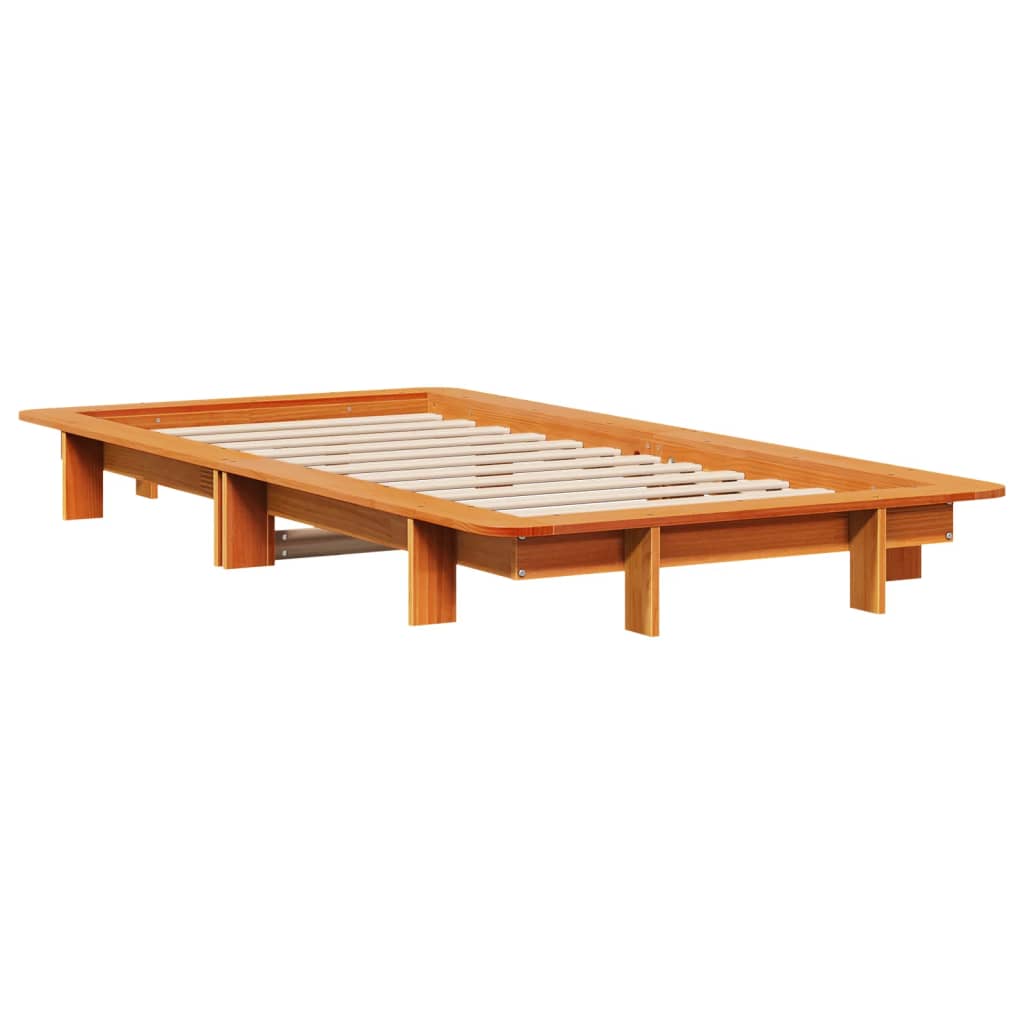 Letto senza Materasso Marrone Cera 90x200 cm Legno di Pino | homemem39