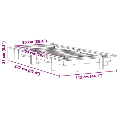 Letto senza Materasso Marrone Cera 90x200 cm Legno di Pino | homemem39