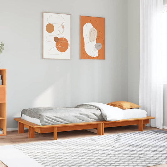Letto senza Materasso Marrone Cera 90x200 cm Legno di Pino | homemem39