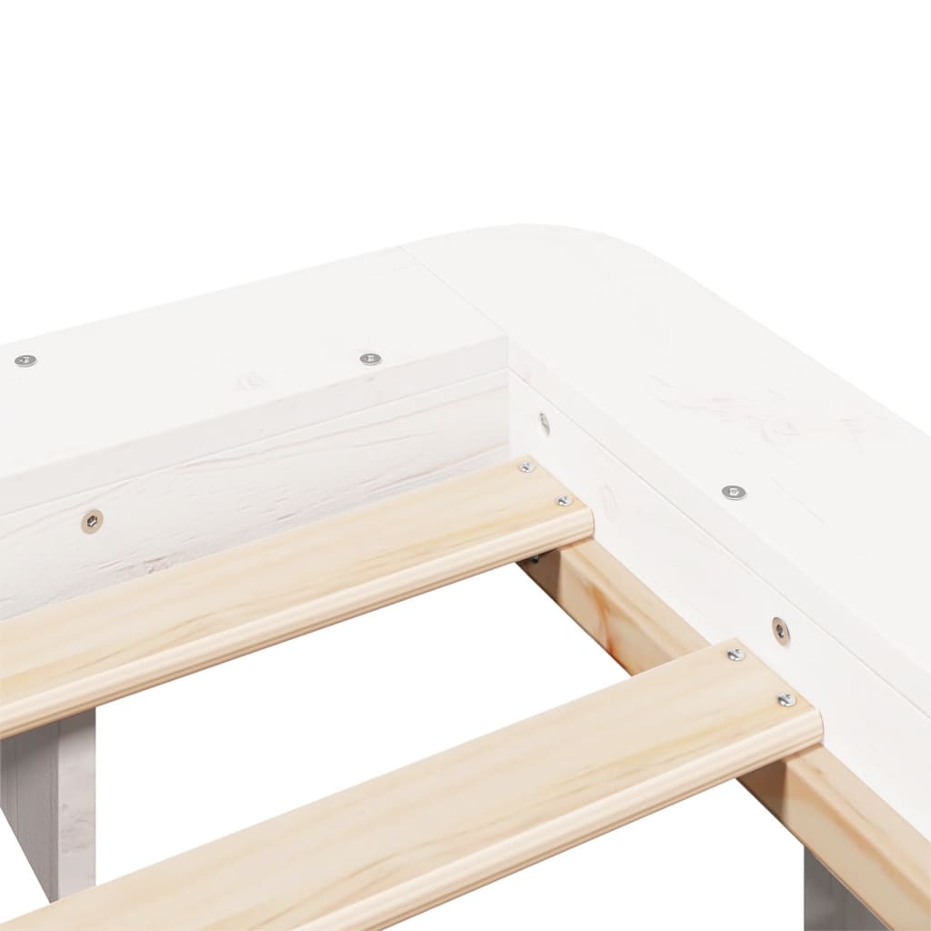 Letto senza Materasso Bianco 135x190 cm Legno Massello di Pino | homemem39