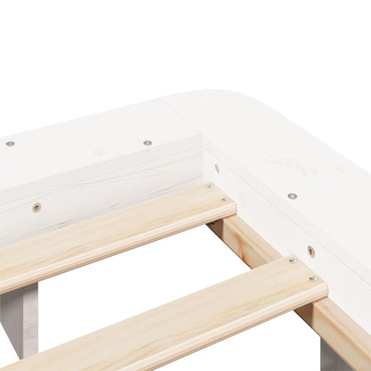 Letto senza Materasso Bianco 135x190 cm Legno Massello di Pino | homemem39