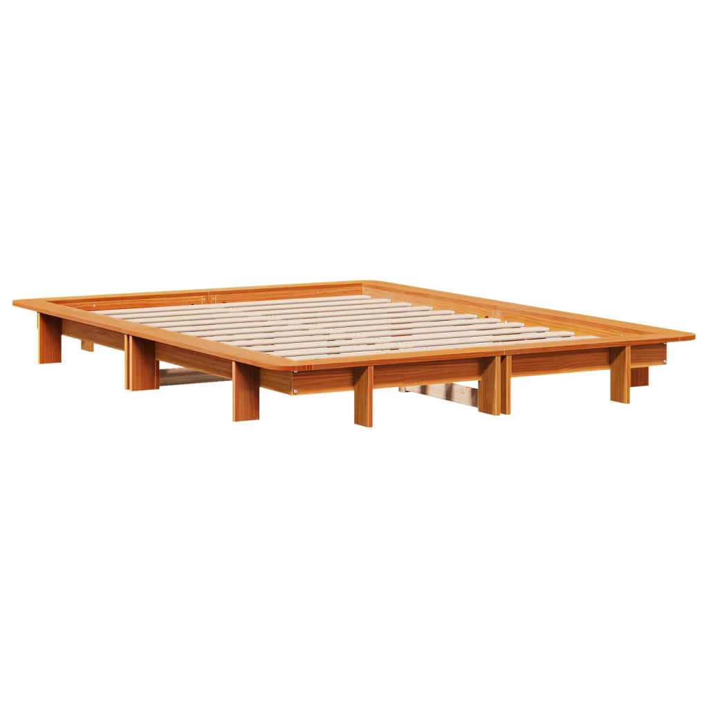 Letto senza Materasso Marrone Cera 135x190 cm in Legno di Pino - homemem39